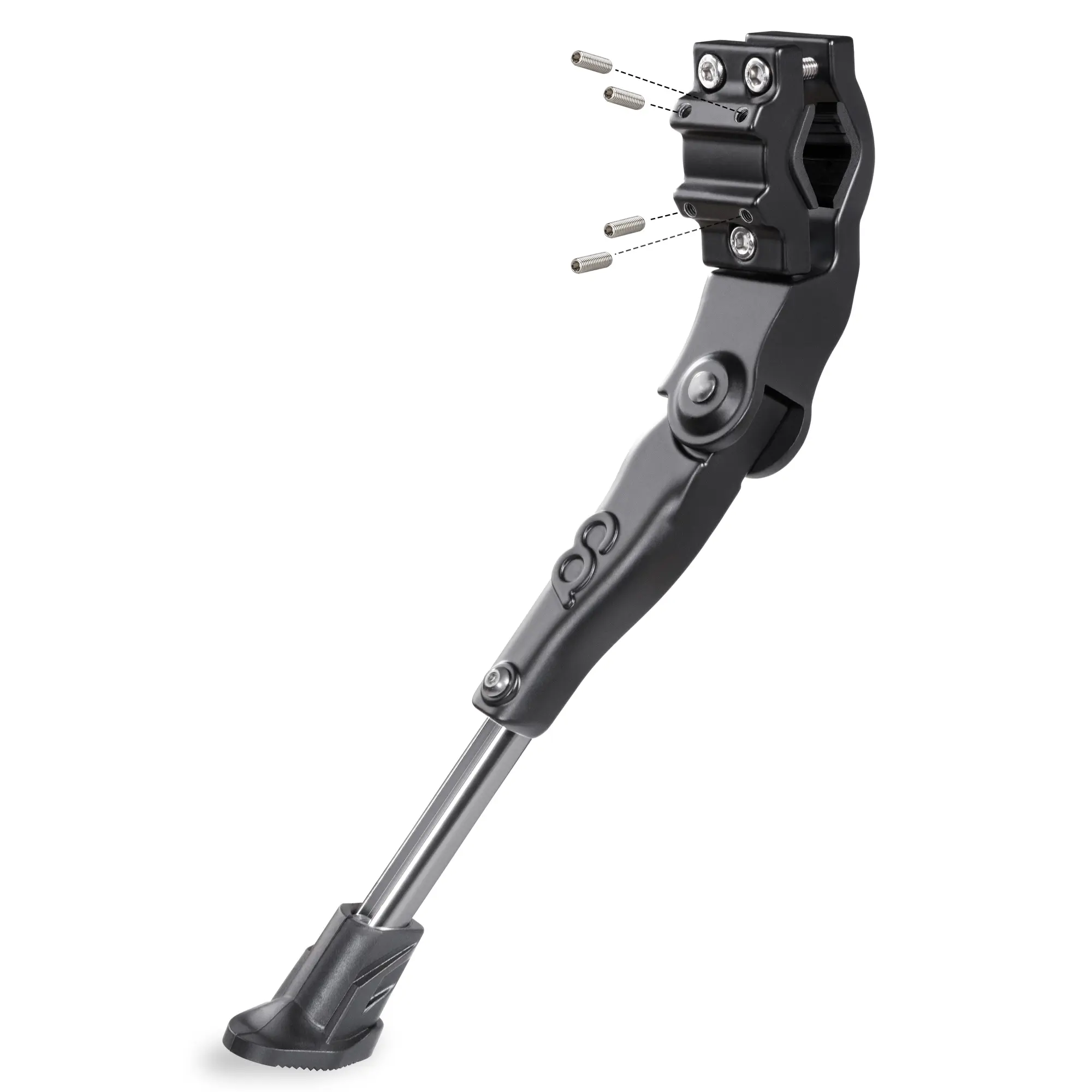 CyclingDeal Adjustable Bicycle Kickstand Rear Mount Type - for Mountain Bikes MTB & 700C Road Hybrid Bikes Kids Bikes - Premium Quality Aluminium Alloy with New Clamp Design - for 16"-20" Kids Bikes