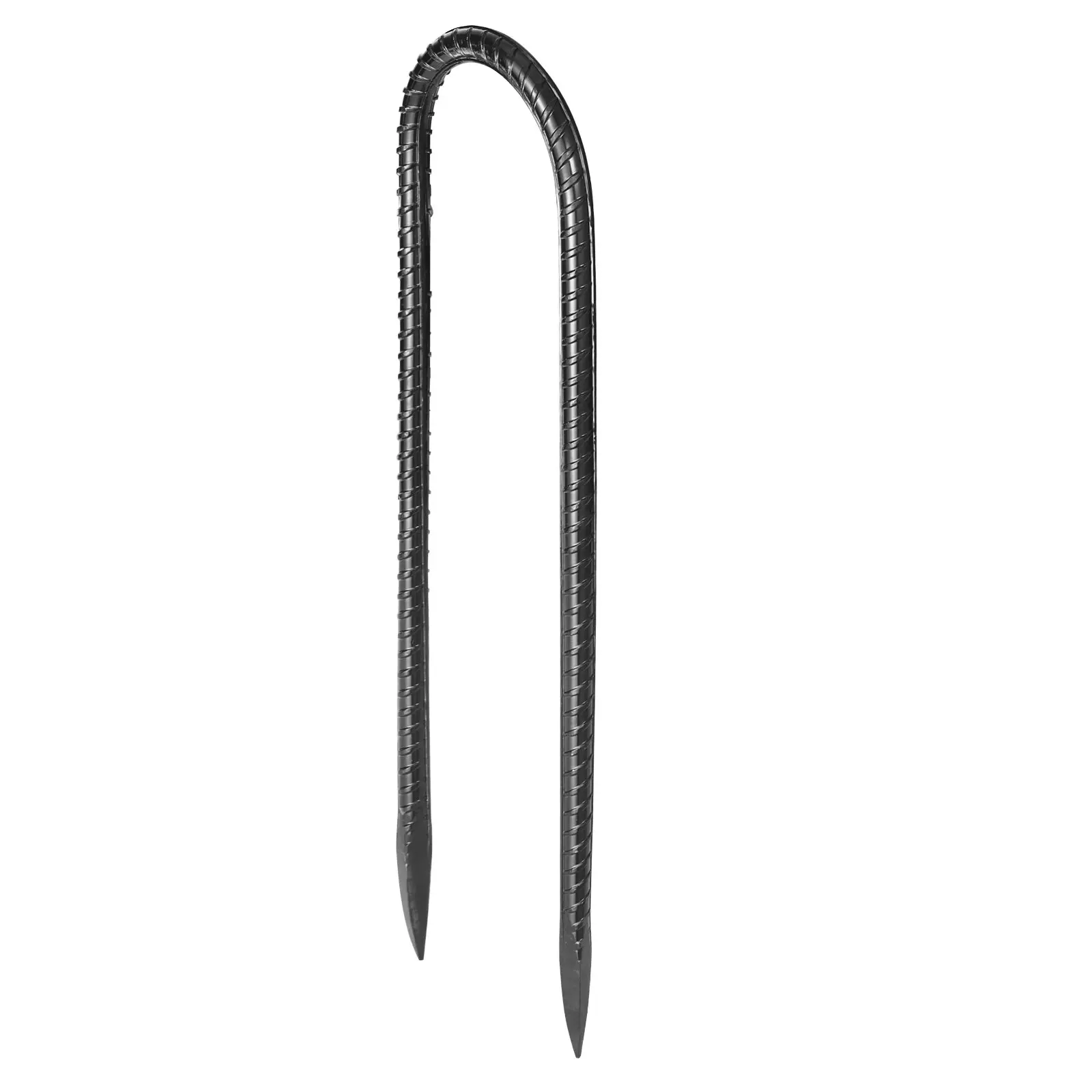 【Summerfinds】VEVOR 12-Pack 10-Inch Heavy Duty Galvanized Steel Rebar Stakes, 0.32 in Diameter U-Shape Outdoor Ground Anchors (10.04x2.87x0.31 in, 10x2.2 in) with Chisel Point End, Rust-Proof Double Protection, Deep Anchor for Fence, Swings, Soccer Goals