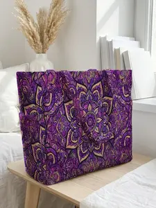 Floral Pattern 2D Printed Travel Bag, Travel Duffle Bag, Large Capacity Storage Bag, Durable Multi-Pocket Design, Zipper Closure, Casual Style, All Seasons, Traveling Bag