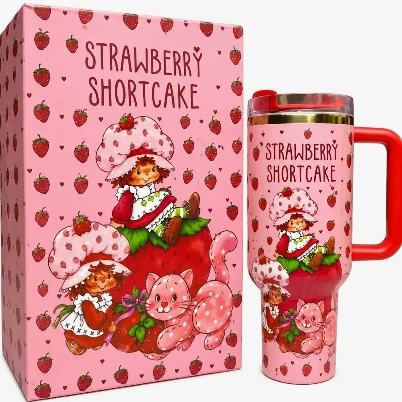 Strawberry Shortcake Quencher 40 Oz, Limited Edition Drinkware, Tumbler Gift for her