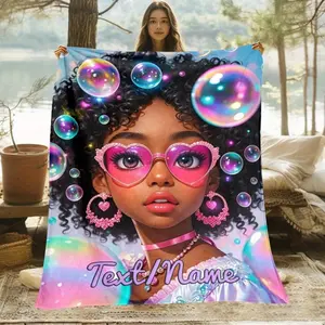 1pc Personalized Custom Name/Text/Face Anime Blanket - Soft Flannel Bedspread Suitable for Bed, Sofa & Camping - Custom Text/Name/Anime Faces - Gift for s,, - Machine Washable Cozy Throw 280gsm