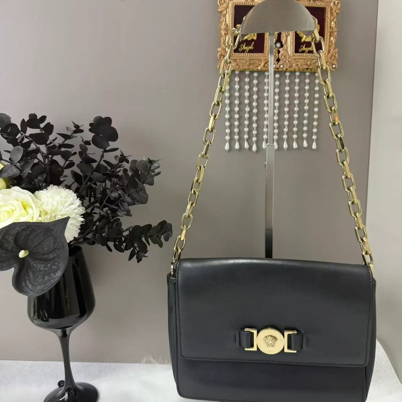 Pre-owned COWHIDE LEATHER Crossbody Bag VERSACE/Crossbody Bag/SSB1814058