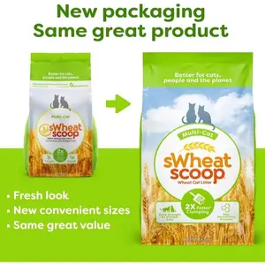 Cat Litter, Natural Wheat, Multi-Cat, Superior Clumping, Odor Neutralizing Enzymes, 14 lbs