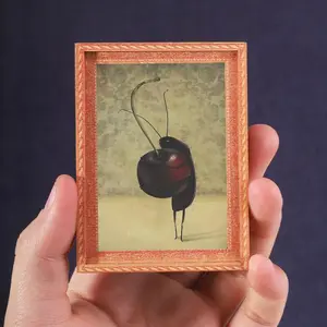 1PC Fun Animal Fridge Magnet, Mini Photo Frame Refrigerator Magnet, Animal and Cherry Elements, Great Gift Idea, Home Decor, Refrigerator Decorating Magnet, 1 Piece