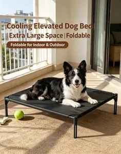 Elevated Cooling Dog Bed, Portable Foldable Raised Pet Cot with Breathable Mesh, Extra Large Size for Camping and Home, Supports Up to 90 lbs, Ideal for Belgian Malinois and All Dog Sizes,summervibes