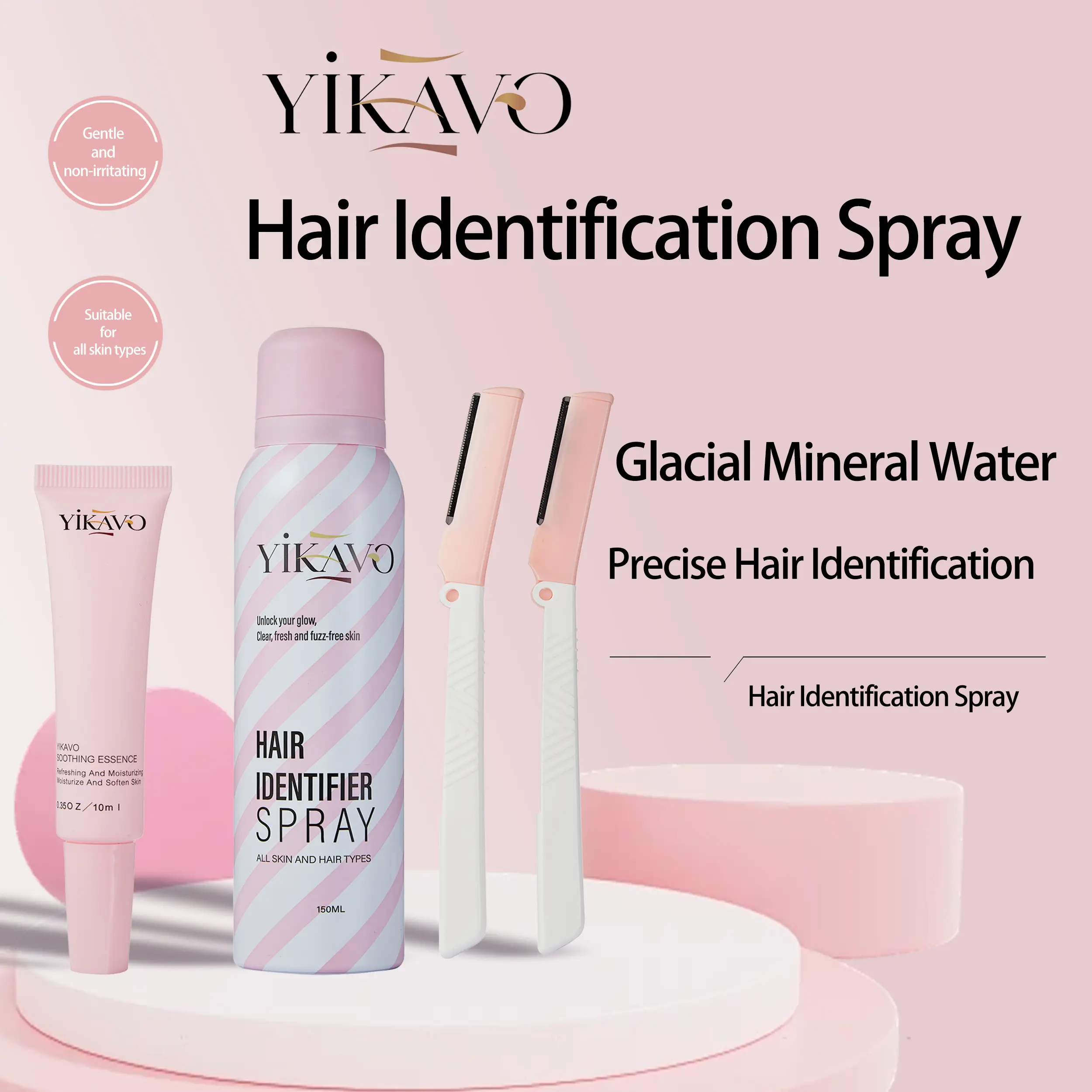 【September Promotion】YiKAVO Facial Hair Removal Spray Gentle FaceShaving Mist Hair IdentificationSpray and Peeler Set Essence repairs the face, cleanses the face, avoids facial injuries, avoids facial redness, cleanses the face cleanly Home in the Bedroom
