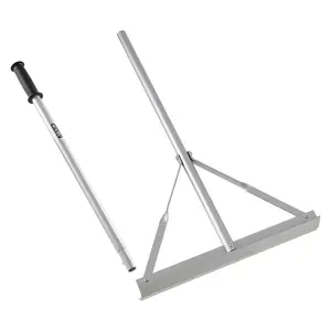VEVOR Landscape Rake, 60 inch Handle 20 inch Wide Head, Large Heavy Duty Aluminum Landscaping Level, Asphalt Rake Tool for Asphalt Land Leveling, Concrete Paving, Sand Flattening, No TeethVEVOR Super Brand Day
