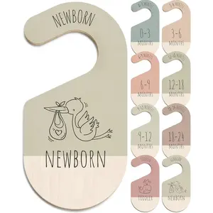 8pcs Baby Clothes Dividers, Wooden Newborn Clothing Sorting Labels Hangers, Baby Wardrobe Organizing Labels, Efficient Sorting Of Baby Clothes, Baby Shower Gifts, Gifts For New Parents, Suitable For Newborn To Toddler