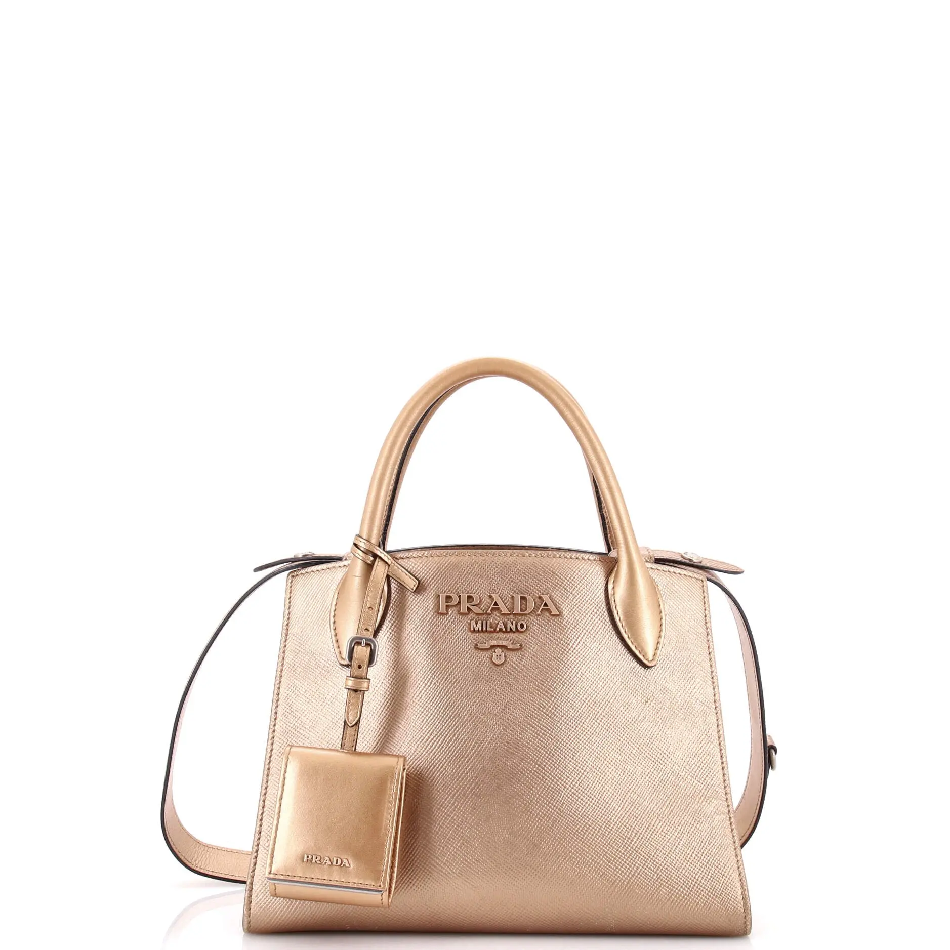 Pre-owned PRADA Leather Tote Bags REBAG Monochrome Tote Saffiano with City Calf Small by Rebag