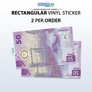 50 pesos de Ajolote rectangle vinyl sticker