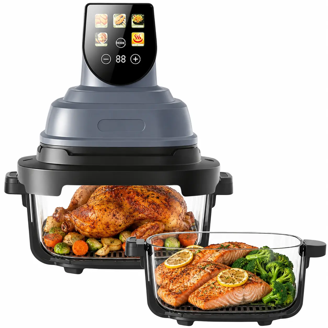 Air Fryer with Window 400°F Max Heat  Timer Nonstick   Air Fry Roast Reheat Bake 97% Less Oil, Quiet & Easy Clean, A Perfect Gift for your girl, Thermal Shock Resistant