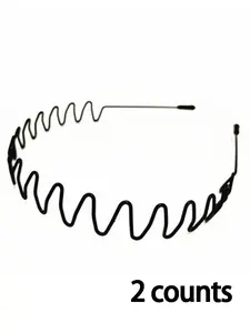 Men's Minimalist Metal Headbands, Headbands on Forehead, Casual Wave Design, Outdoor Sports Non-Slip Elastic Bands, Fashionable All-Season Accessories