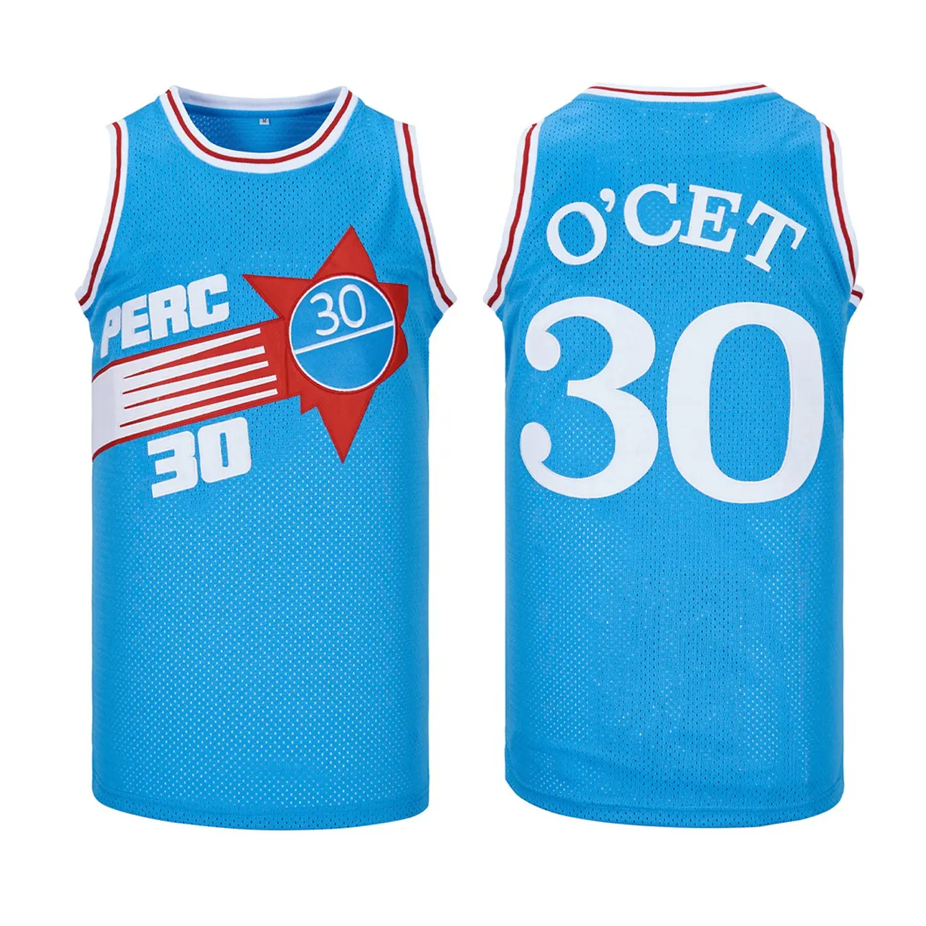 Men's Perc 30 Embroidered V-Neck Polyester Mesh Basketball Jersey - Quick-Dry Breathable Athletic Top for Sports, Streetwear Professional Sports Clothing