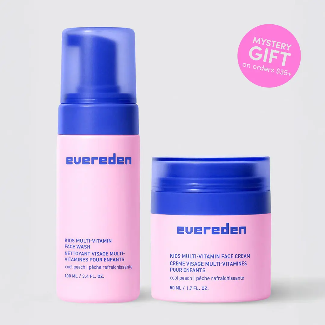 Evereden – Happy Face Duo | Kids Multi-Vitamin Face Wash & Face Cream | For Ages 6+ (2-Piece Set)