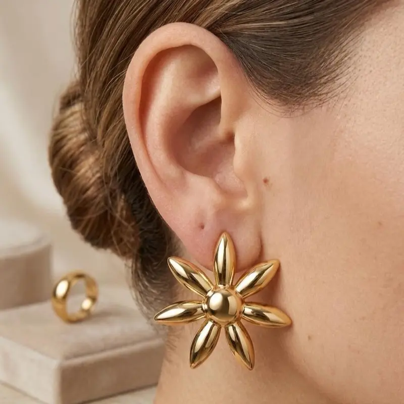 Elegant Gold Flower Earrings for Daily Wear - Perfect for Everyday Use and Stylish Accessory
