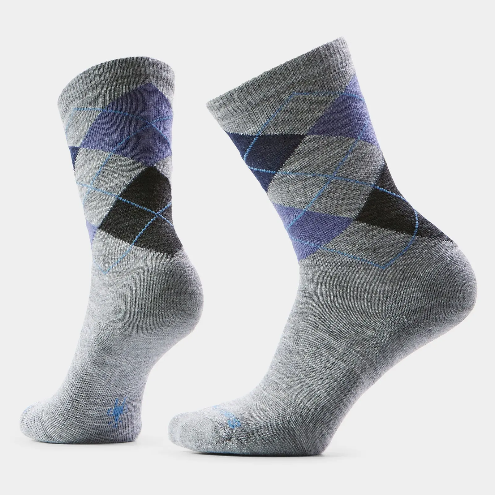 Smartwool Everyday Diamond Jim Argyle Crew Socks (Unisex) - Light Gray