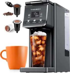 Hot & Iced Coffee Maker for K-Cups & Ground Coffee, Single-Serve Brewer with Bold Setting, Reusable Filter, Travel Mug Friendly, Compact & Quick Brew, Black Household Appliances espresso machine coffee bar supplies