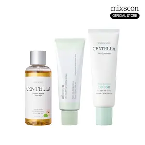 [mixsoon Official Shop] Centella 3-Step Skincare Set - Lightweight Daily Soothing Care with Sunscreen, Hyaluronic Acid for UV Protection, Sensitive Skin
