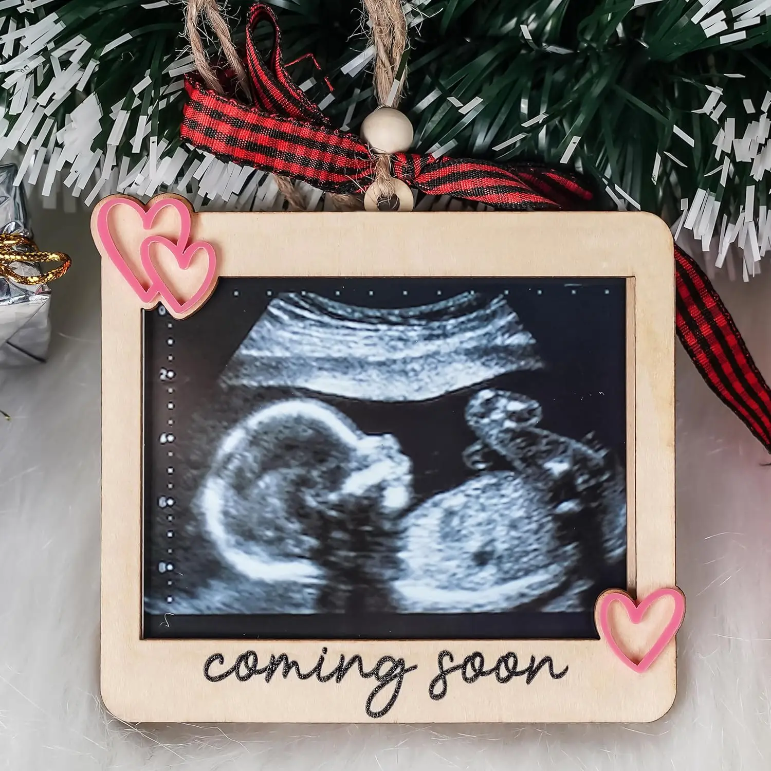 Ultrasound Picture Frame Ornament,  Announcement for Grandma Grandpa, Sonogram Picture Frame Ornament, Expecting   for  Parents, Coming Soon