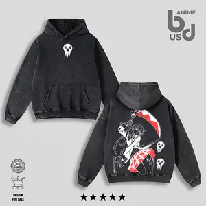 Maka Albarn Soul Eater Washed Hoodie Oversize Unisex, Double Printed Streetwear Anime Merch Gift For Fan