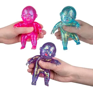 Squishy Babies Glitter Soft Moldable Cute Squishy Slow Rise Sugar Squishies Relaxing Sensory Fidget Relief Anxiety Stress Fun Desk Accessory for Unisex