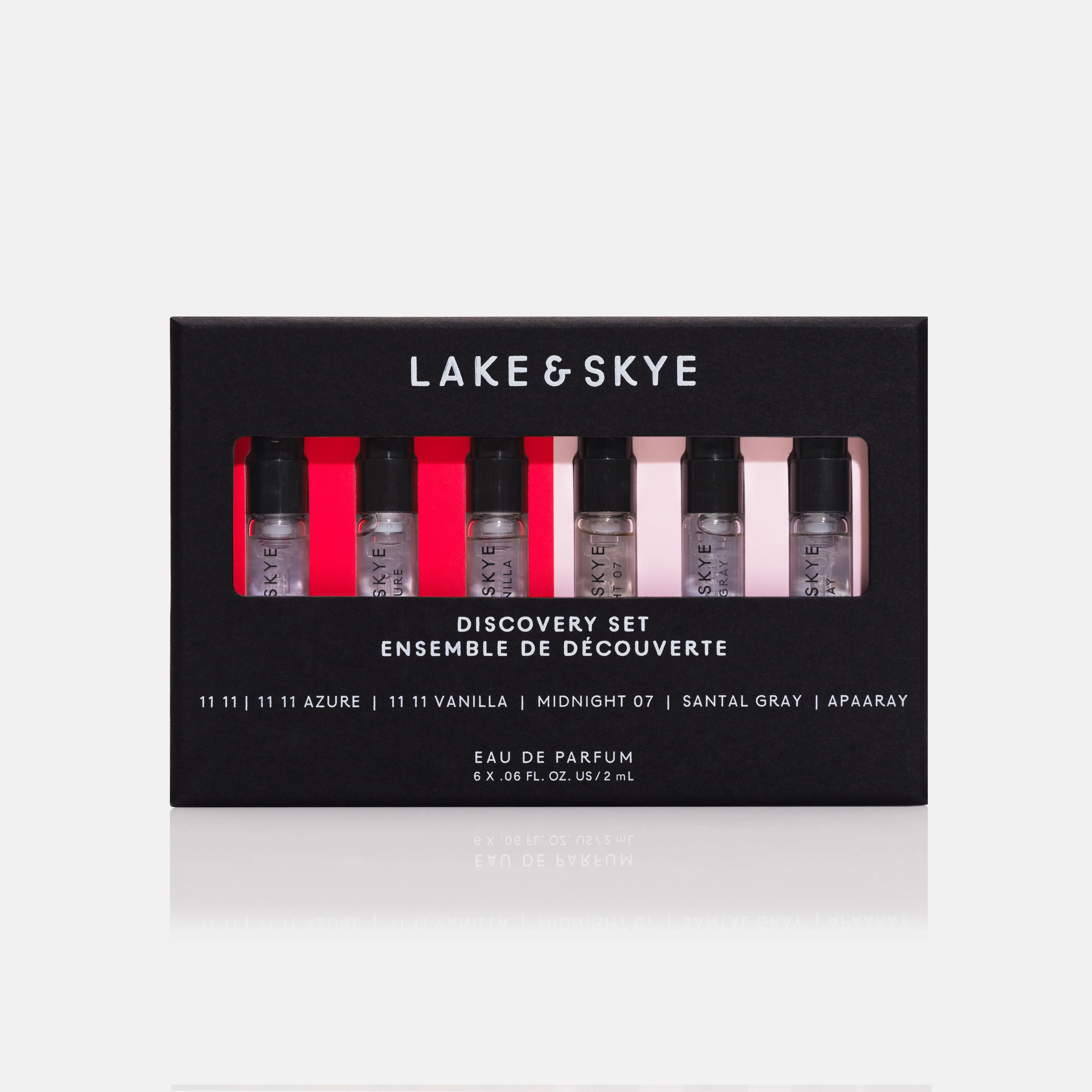 Lake & Skye Eau de Parfum Perfume Discovery Sample Set, 6 Fragrance Spray Vials, 2 ml Each, Fragrance Set