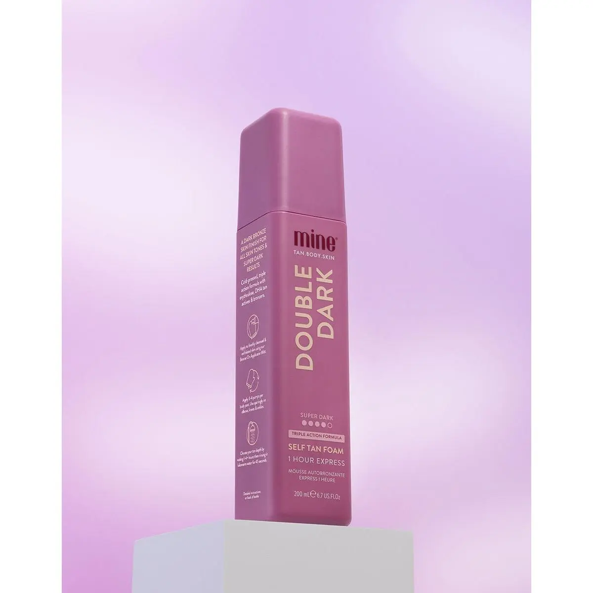 Double Dark Self Tan Foam | MineTan Dark Bronze Self Tanner | 1 Hour Express, Face & Body Fake Tanner, Hydrating Formula, Coconut Scented, Moisturizing, Lightweight, Deep Golden Glow, Best Sunless Tan Mousse, Body Care, Even Skin Tone, Australian Brand Mo