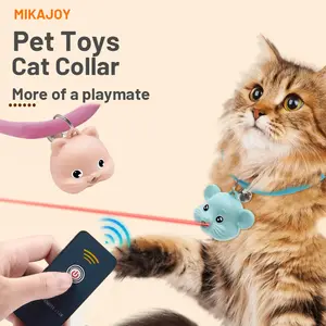 【2025 New】Electric Smart Amusing Laser Collar for Cats, Lightweight, No Noise, Safe for Eyes, Adjustable Fit with Remote Control, Interactive Toys for Indoor Cats, Rechargeable Amusing Gifts for Cat Lovers,