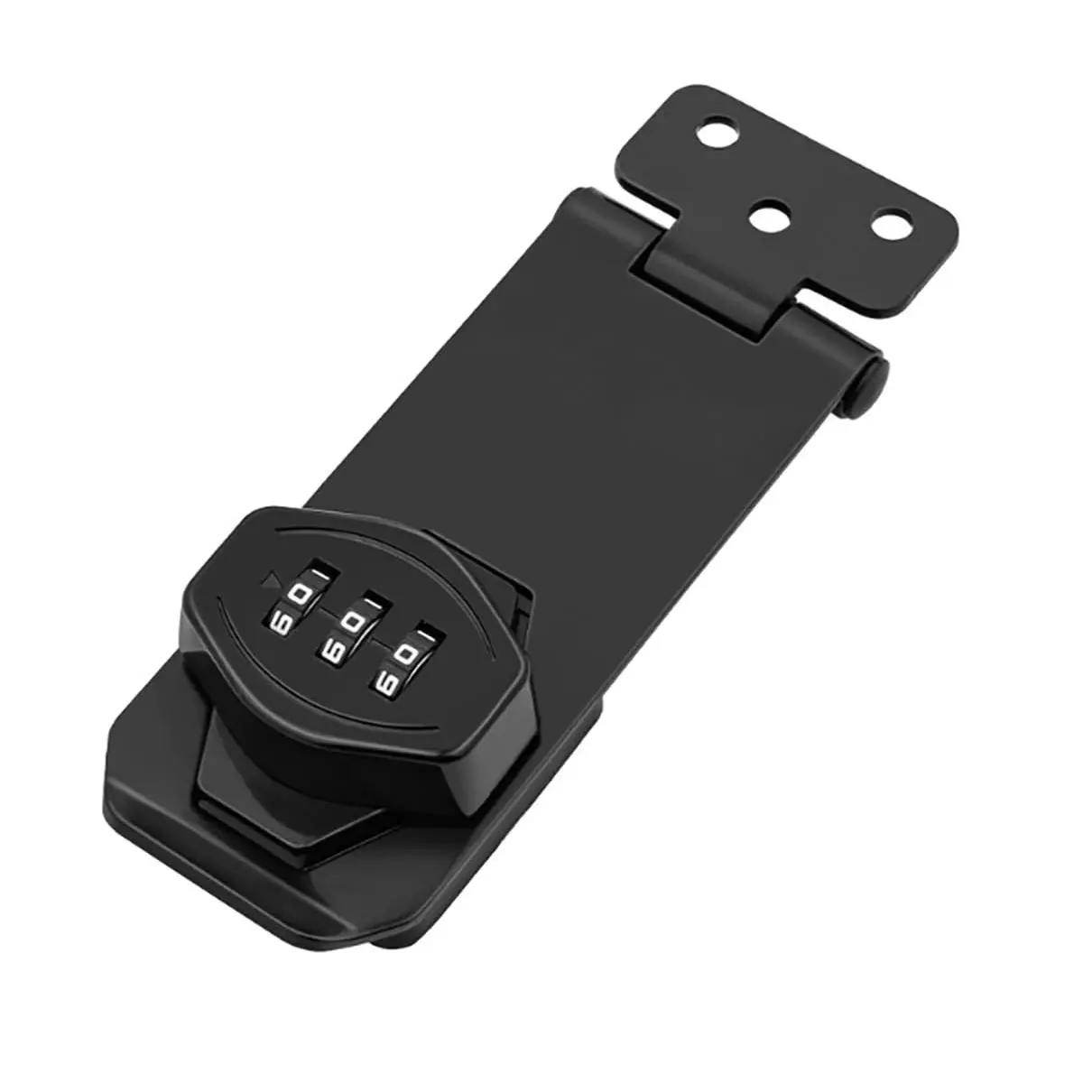Mechanical Password Rotary Hasp Locks  Flip Latch Safety Door Bolt Lock for Wine Cabinet Bathroom Outdoor Garage Garden Closet (Black-Password Lock)