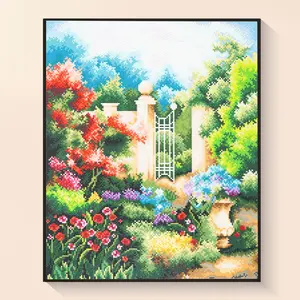 Garden Gate - DIY Art 5D Diamond Painting Kit 21.7*25.6 inches Home Decoration Large-Size Full Drill Garden Style Decoration | Gardening Enthusiasts & Large-Space Decor Seekers, Ideal Housewarming Gift for Villa/Patio Owners