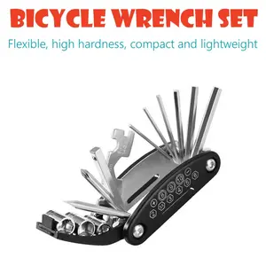 High Strength Lightweight Foldable Multi-Purpose 16-In-1 Bicycle Repair Tool Set, Durable Bike Maintenance Kit, Essential Cycling Tools, Multitool Set