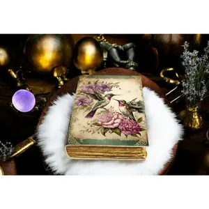 Hummingbird Leather Journal Handmade Grimoire