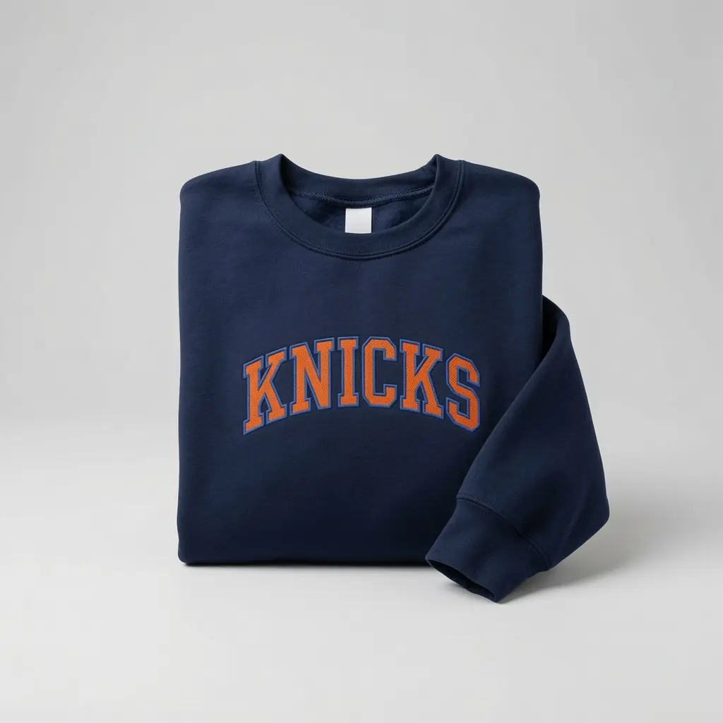 Embroidered Knicks SweatShirt, Retro Sports Tee, Basket ball Fan Gift