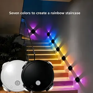 USB Rechargeable Motion Sensor LED Light, Four Head Cat Eye Spotlight, Colorful Dynamic Effect, Touch Dimmable, Magnetic Installation