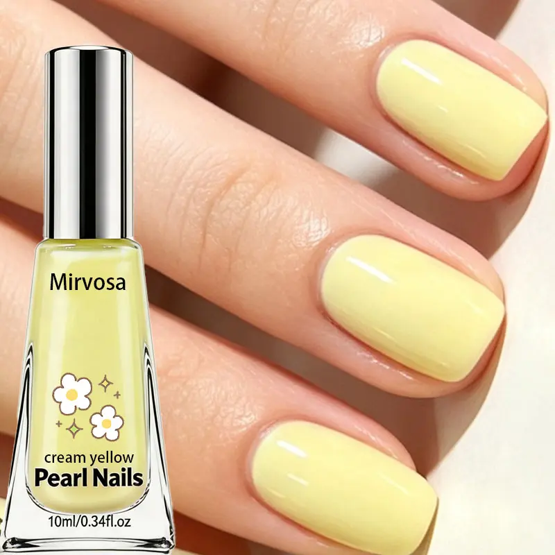 This creamy yellow nail polish has a thick, rich texture and a high-gloss finish, with a long-lasting, chip-resistant formula—making it the perfect choice for spring and summer.