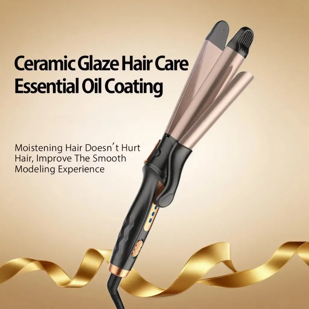 Labhairs 2-in-1 Ceramic Curling Iron & Hair Straightener - Curling Tool, Heated Curler, Ceramic Coating Appliance, 30-Second Styling, Adjustable Temp, Safety Lock Switch, Temp Lock, Glaze Coating for Silky Straight Hair, Daily Safe Use