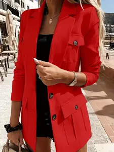 New Women's Suit Jacket Elegant Series, Office Commute Date Recommendation, Stylish Ladies' Blazer for Work and Casual Wear, Formal Commuter Workwear, Womenswear Outerwear Long Sleeves Fitted, Formal Casual Suit