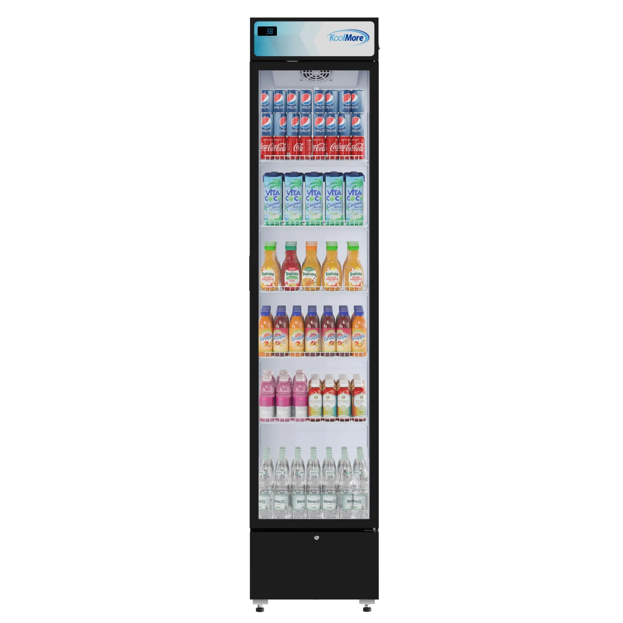 17 in. Slim Commercial Merchandiser Refrigerator 7 Cu. Ft. in Black, ETL Listed (KM-MDR-17S)