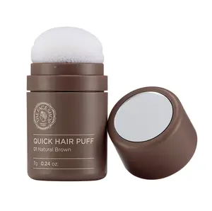 [THE FACE SHOP] Quick Hair Puff | Matte Finish Hairline & Root Cover Powder, Easy-to-Use Hair Loss Solution for Natural Volume | Controls Sebum, Infused with Hyaluronic Acid, Niacinamide & Tocopherol | 2 Shades (Dark Brown / Light Brown)