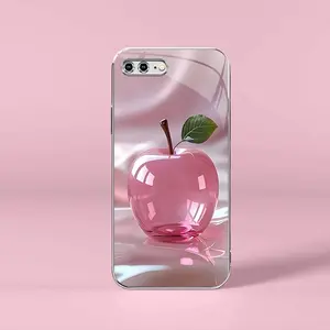 Pink crystal fruit for【iPhone 8 Plus】light luxury electroplated glass case, making you different---975