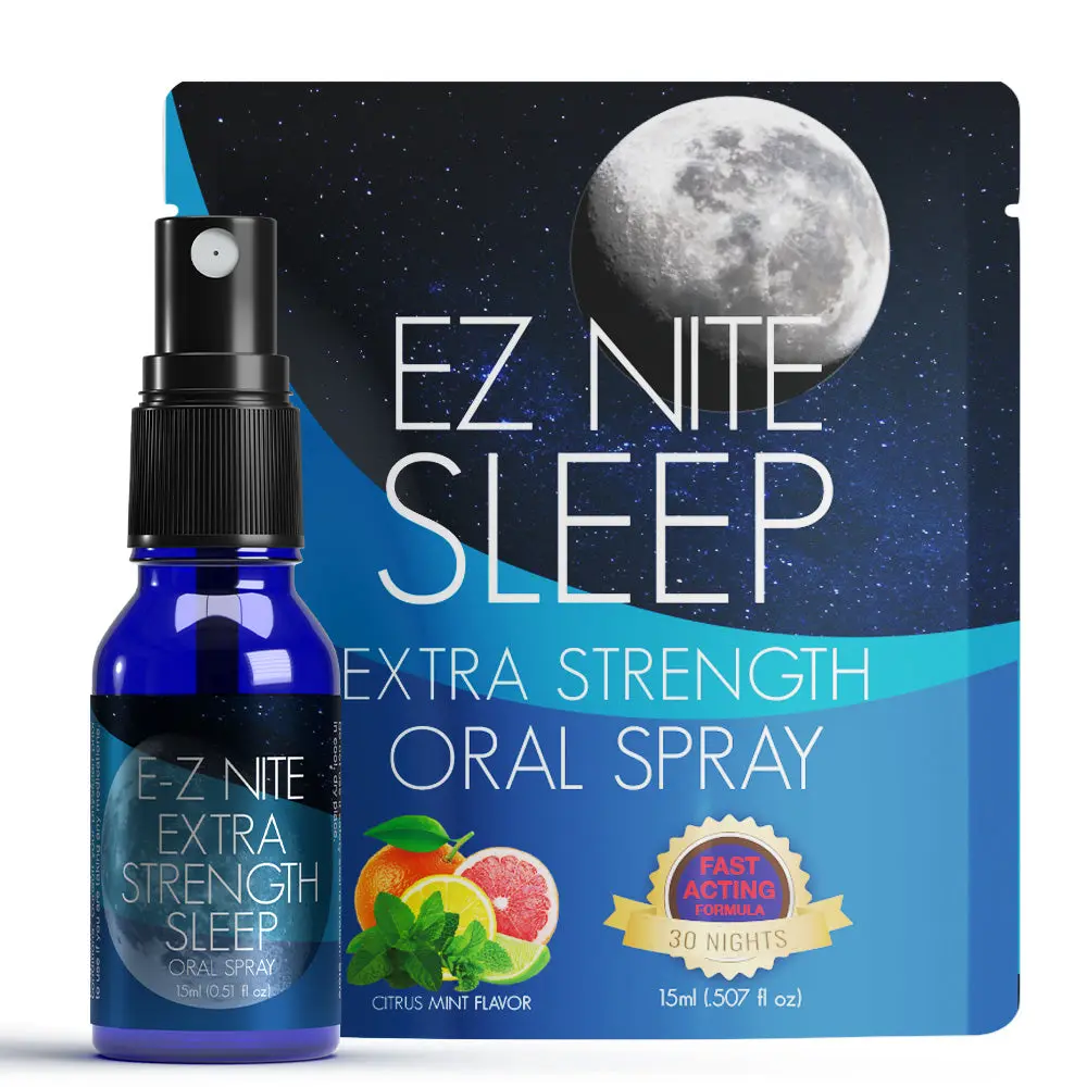 EZ Nite Sleep Extra Strength Oral Spray - 1 Month Supply with Melatonin, L-Theanine, Magnesium & Valerian Root for Fast-Acting Sleep Support