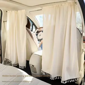 Adjustable Privacy Curtain Set, UV Protection Sunshade with Hidden Hooks, Retractable Strap, Car Partition for Taxi, Bus, RV, Truck, Car, Sun Shade Portable, Car Window Shades