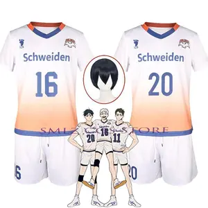 Ushijima Wakatoshi Cosplay Anime Costume Jersey High School Volleyball NO 16 20 Uniform AD Club Tobio Kageyama Coat T-shirt Set