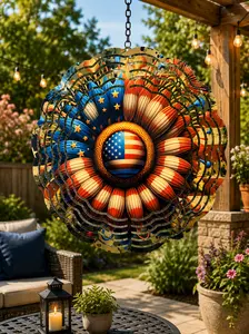 Star-Spangled Sunflower Wind Spinner