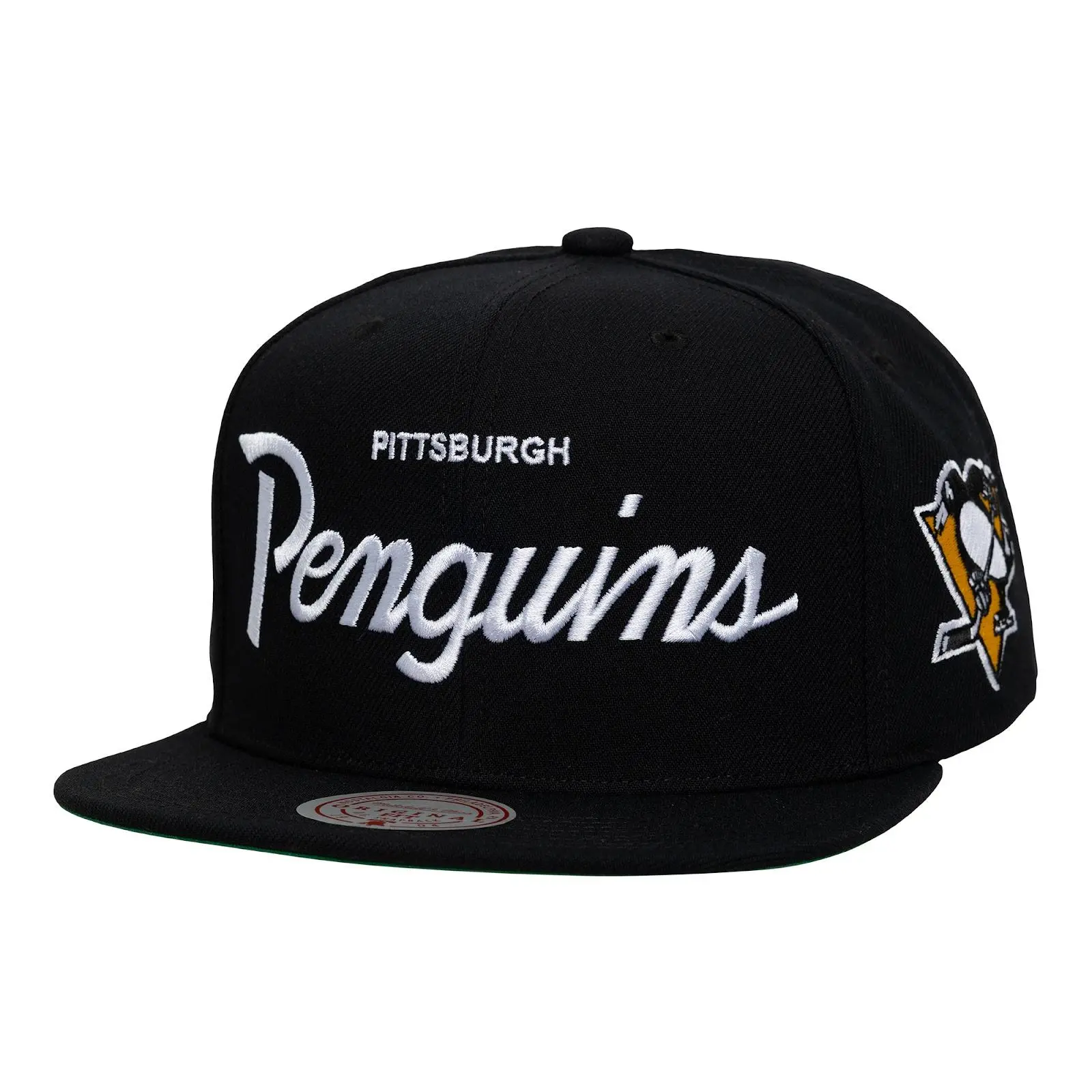 Pittsburgh Penguins Black Head Coach Snapback Hat NHL Throwback Cap Adjustable Fan Gear Mitchell & Ness