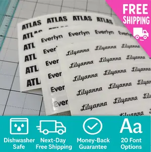 LONG NAME STICKERS, Clear Name Labels Daycare Labels, School Stickers, Clear Labels Waterproof Name Labels, Personalized Labels