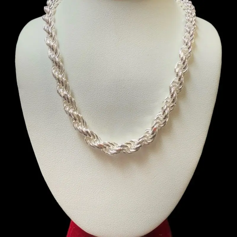 Silver Rope Chains (6mm 75.5g) Elegant  by Durable Jewelry for Everyday Wear (5mm 54g) (4.5mm 47.8g) (4mm 30.2g) (3mm 12g) (2.5mm 9.3g) (2mm 6.4g), Unisex