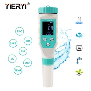 7-in-1 Digital Pool Water Tester | Water Quality Tester for Pools, pH & Chlorine Meter, Pool Salt Tester, Salinity Meter for Saltwater Swimming Pools, Hot Tubs and Spas