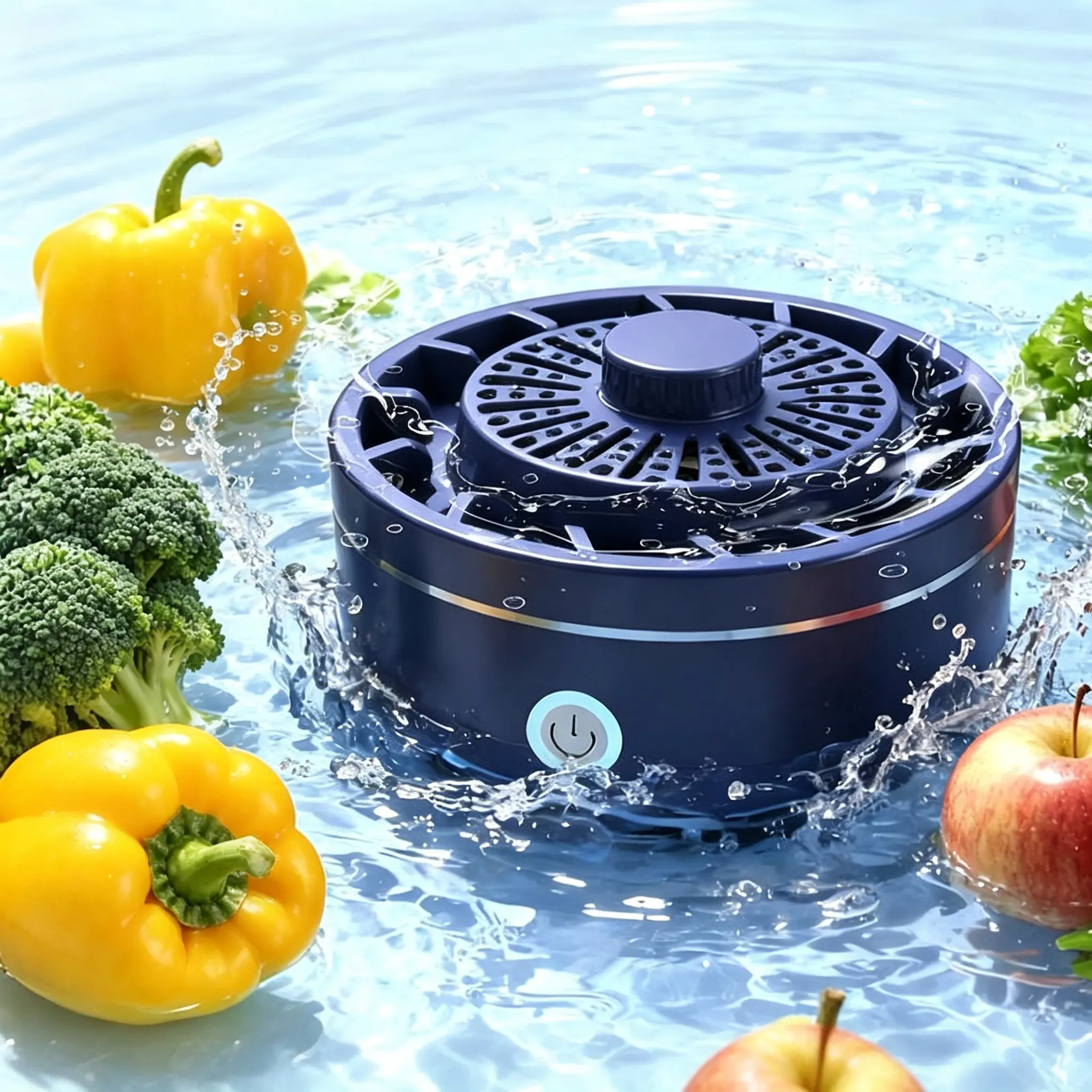 Fochier Portable Fruit & Vegetable Washer - Cordless Kitchen Food Purifier with Titanium Electrolysis, Vortex Cleaning, IPX7 Waterproof, USB Charge for Produce, Meat (Removes Dirt, Pesticide Residues, Odors), Purify Food
