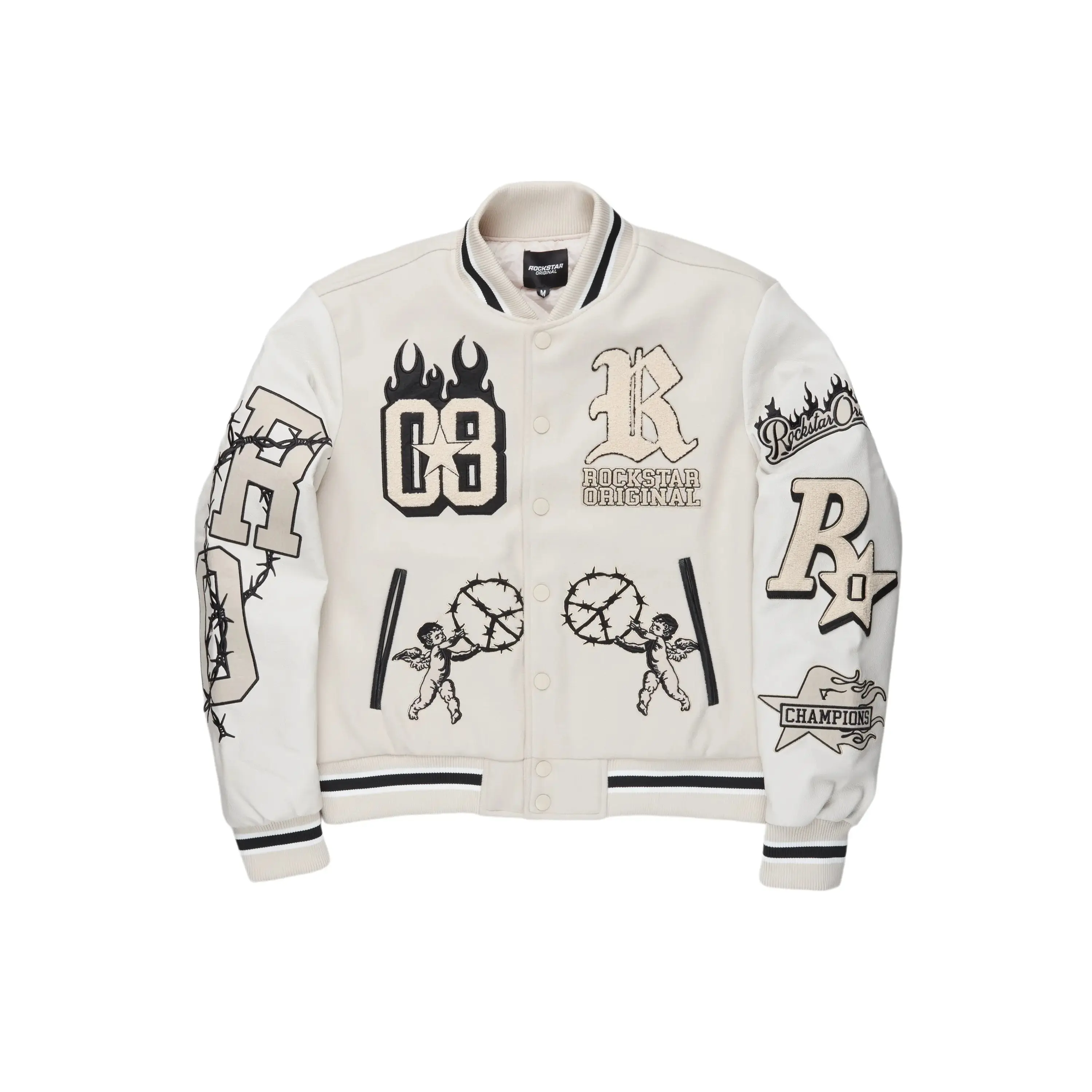 Rune Beige Varsity Jacket Rune Beige Varsity Jacket